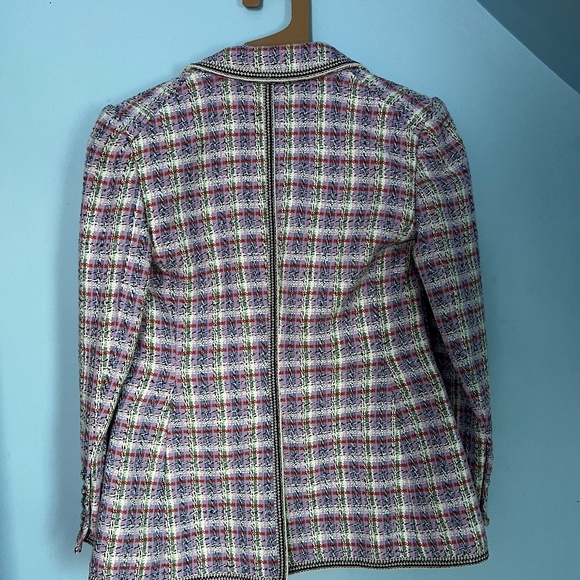 VERONICA BEARD Etney Tweed Dickey Jacket  Light Lavender Multi-Color 0 NWT - Picture 4 of 5